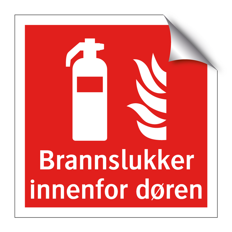 Brannslukker innenfor døren
