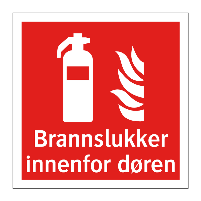Brannslukker innenfor døren