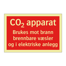 CO2 apparat Brukes mot brann i brennbare væsler og i elektriske anlegg