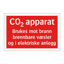 CO2 apparat Brukes mot brann i brennbare væsler og i elektriske anlegg