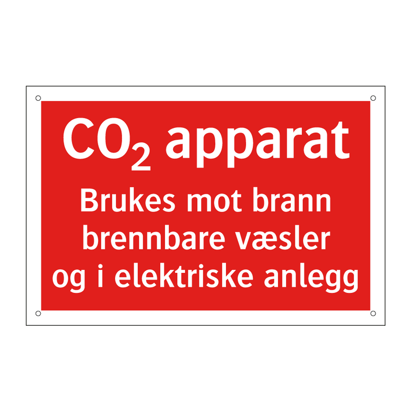 CO2 apparat Brukes mot brann i brennbare væsler og i elektriske anlegg