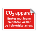 CO2 apparat Brukes mot brann i brennbare væsler og i elektriske anlegg