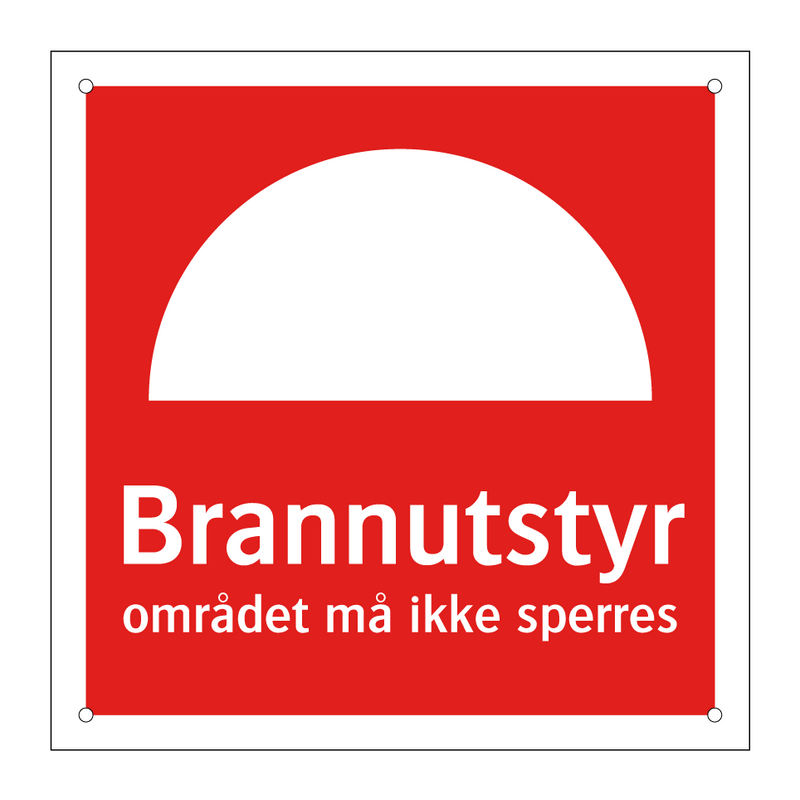 Brannutstyr området må ikke sperres