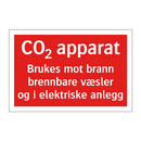 CO2 apparat Brukes mot brann i brennbare væsler og i elektriske anlegg