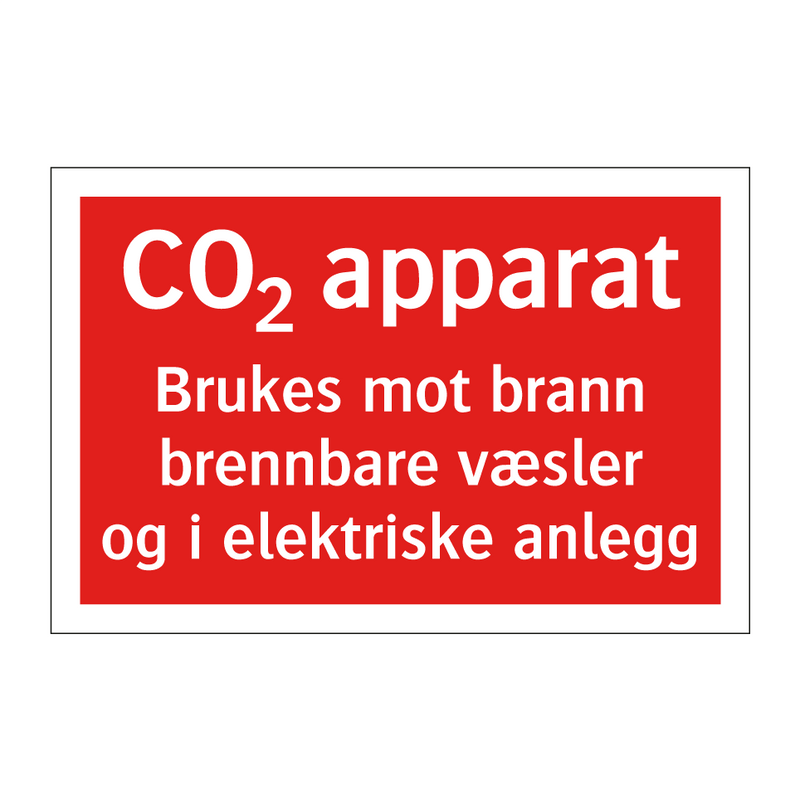 CO2 apparat Brukes mot brann i brennbare væsler og i elektriske anlegg