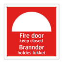 Fire door keep closed Branndør holdes lukket