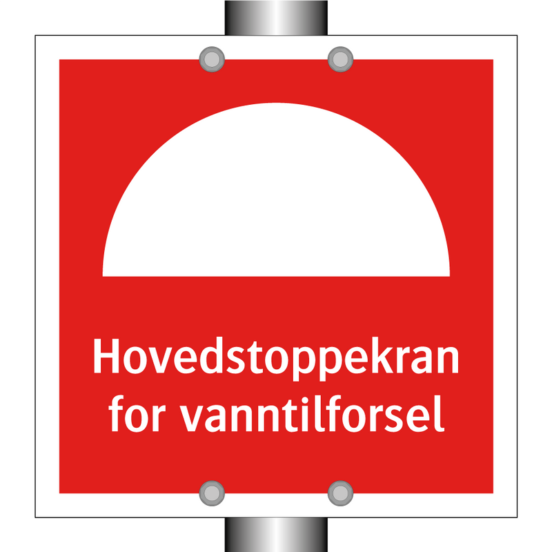Hovedstoppekran for vanntilforsel