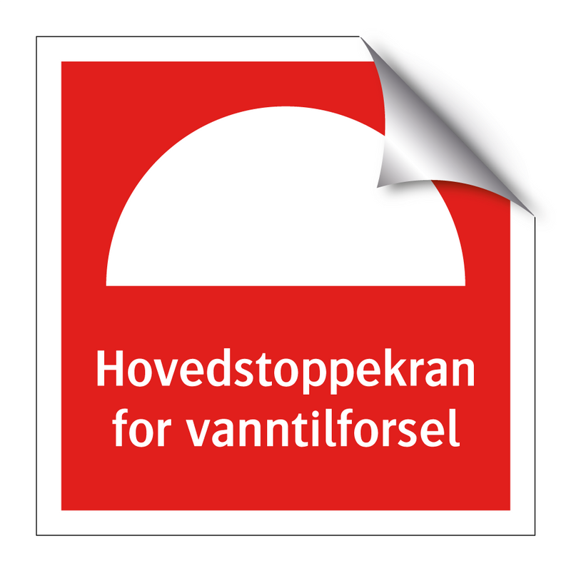 Hovedstoppekran for vanntilforsel