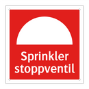 Sprinkler stoppventil