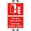 Fire door keep closed Branndør holdes lukket