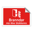 Branndør må ikke blokkeres