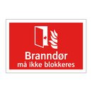 Branndør må ikke blokkeres