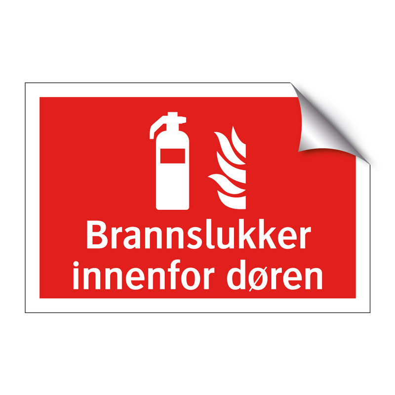 Brannslukker innenfor døren