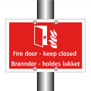 Fire door keep closed Branndør holdes lukket