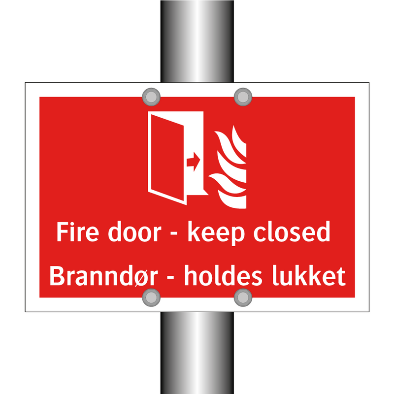 Fire door keep closed Branndør holdes lukket