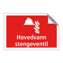 Hovedvann stengeventil