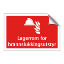 Lagerrom for brannslukkingsutstyr