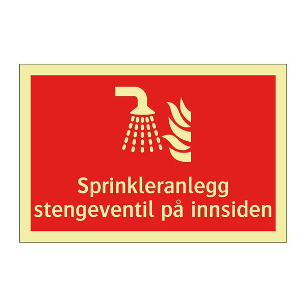 Sprinkleranlegg stengeventil på innsiden & Sprinkleranlegg stengeventil på innsiden