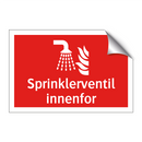 Sprinklerventil innenfor