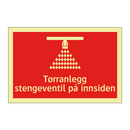 Tørranlegg stengeventil på innsiden