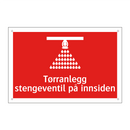 Tørranlegg stengeventil på innsiden