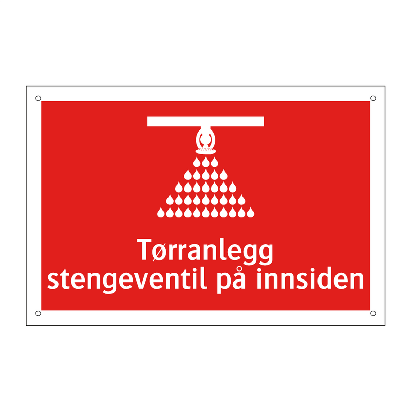 Tørranlegg stengeventil på innsiden