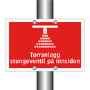 Tørranlegg stengeventil på innsiden