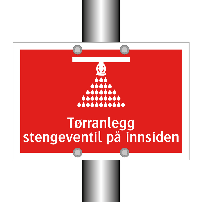 Tørranlegg stengeventil på innsiden