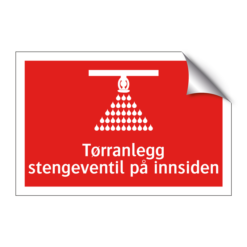 Tørranlegg stengeventil på innsiden