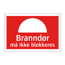 Branndør må ikke blokkeres