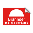 Branndør må ikke blokkeres