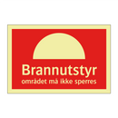 Brannutstyr området må ikke sperres