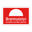 Brannutstyr området må ikke sperres