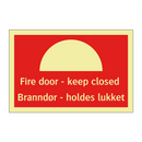 Fire door keep closed Branndør holdes lukket
