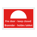 Fire door keep closed Branndør holdes lukket