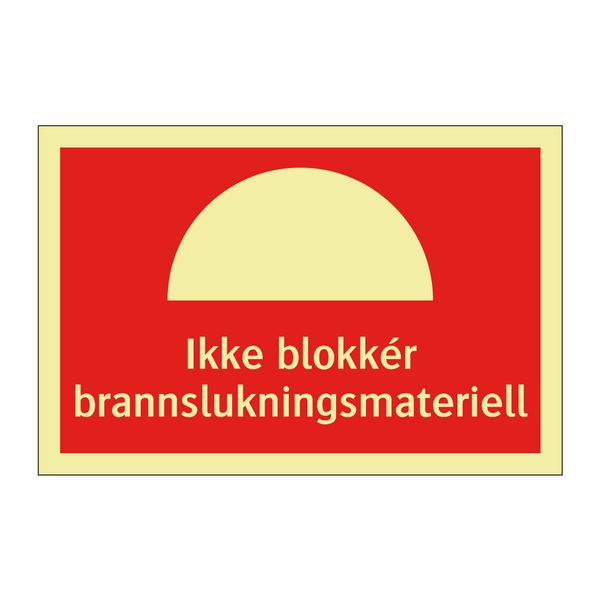 Ikke blokkér brannslukningsmateriell