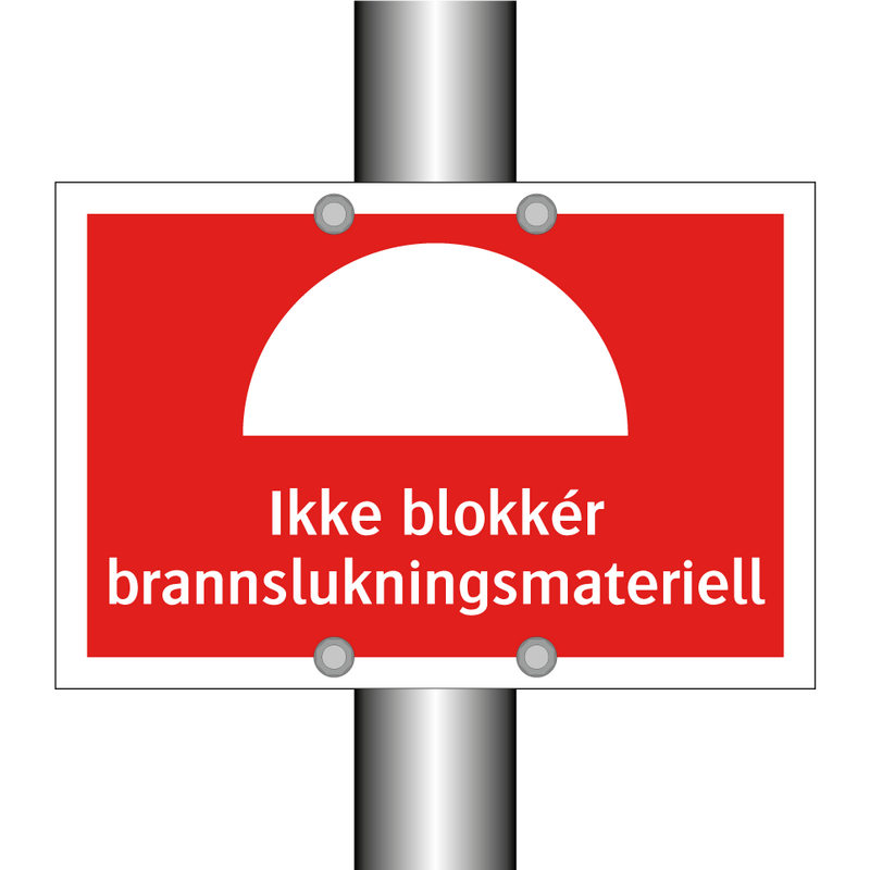 Ikke blokkér brannslukningsmateriell