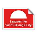Lagerrom for brannslukkingsutstyr
