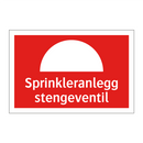 Sprinkleranlegg stengeventil