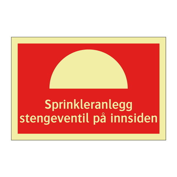 Sprinkleranlegg stengeventil på innsiden & Sprinkleranlegg stengeventil på innsiden