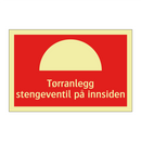 Tørranlegg stengeventil på innsiden