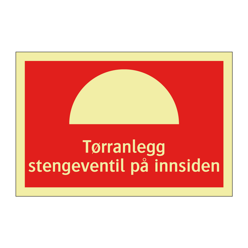 Tørranlegg stengeventil på innsiden