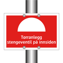 Tørranlegg stengeventil på innsiden