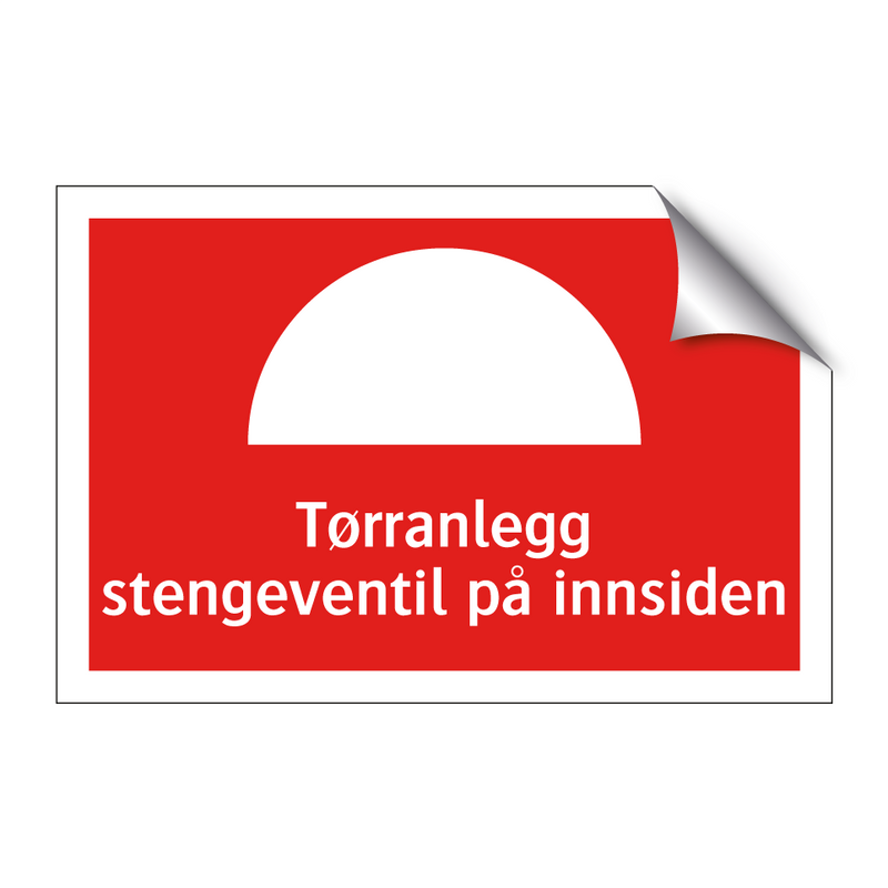 Tørranlegg stengeventil på innsiden