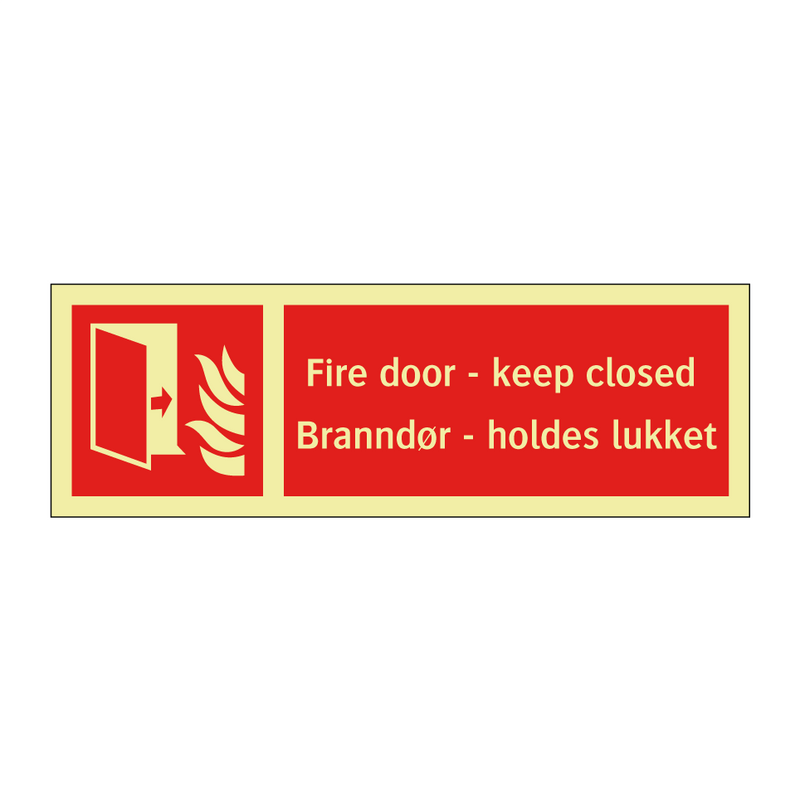 Fire door keep closed Branndør holdes lukket