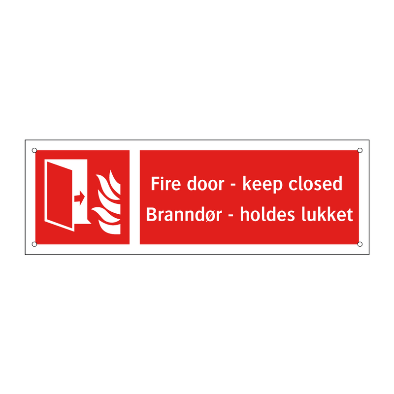 Fire door keep closed Branndør holdes lukket