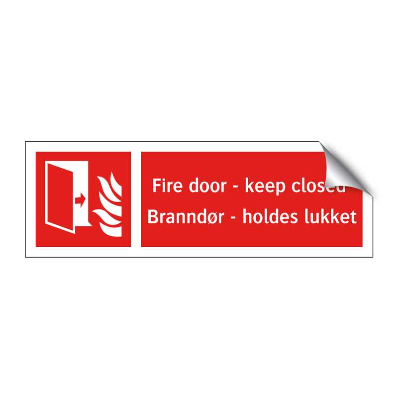 Fire door keep closed Branndør holdes lukket