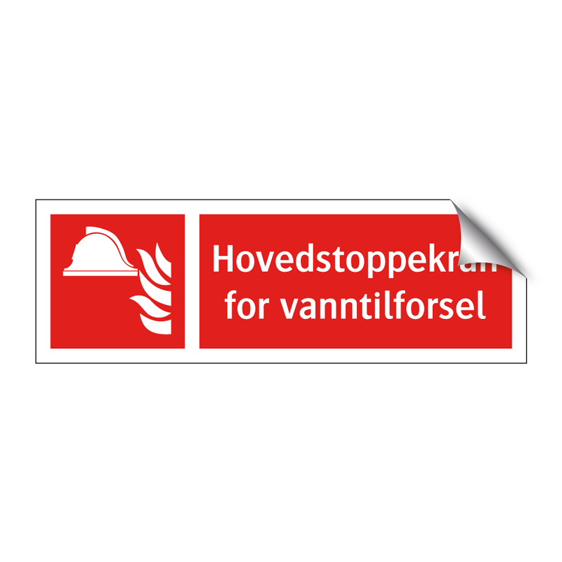 Hovedstoppekran for vanntilforsel