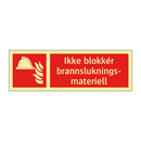 Ikke blokkér brannslukningsmateriell