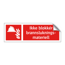 Ikke blokkér brannslukningsmateriell
